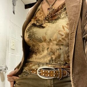 Brown Toned Multi patterned Top